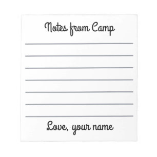 Bloc de notas personalizado del campamento de vera