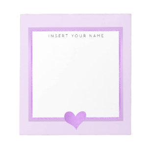 Bloc de notas personalizado del corazón de Relieve
