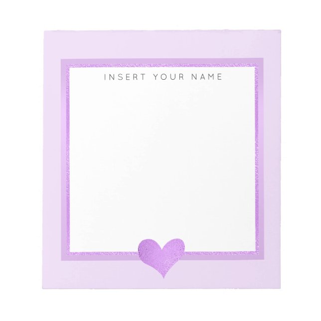 Bloc de notas personalizado del corazón de Relieve (Frente)