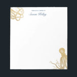 Bloc de notas personalizado del pulpo de oro<br><div class="desc">Utilice el formulario de plantilla para agregar el texto.</div>