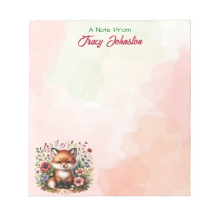 Bloc De Notas Personalizado desde la mesa de Watercolor Fox