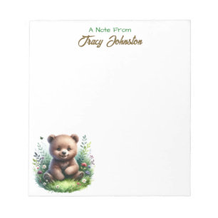 Bloc De Notas Personalizado desde la mesa del oso acuarela