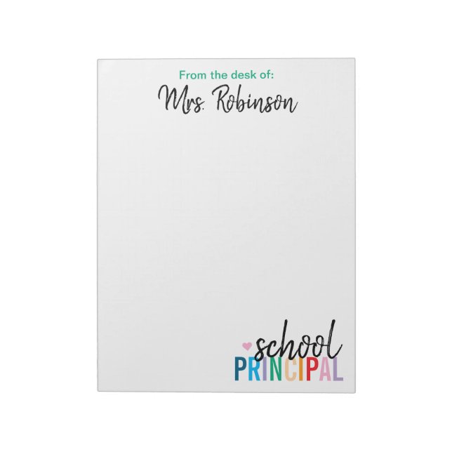 Bloc De Notas Personalizado desde la oficina del director de la  (Lado Izquierdo)