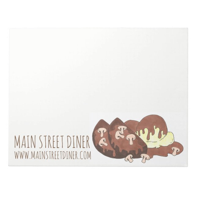 Bloc De Notas Personalizado Diner Restaurante Comida Carne Papa  (Frente)
