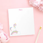 Bloc De Notas Personalizado el Unicornio arcoiris mágico<br><div class="desc">Cute unicornio con estrellas y arcoiris. ¡Personaliza con su nombre para hacer un regalo divertido para un chica!</div>