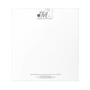 Bloc De Notas Personalizado Elegant Lettering Business Name&Info