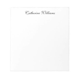 Bloc De Notas Personalizado Elegant Moderno Simple Script Name