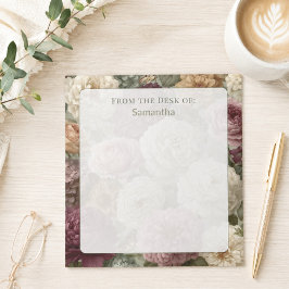 Bloc De Notas Personalizado Elegante Floral Púrpura Nombre Perso