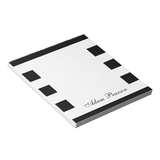 Bloc de notas personalizado en blanco y negro (Lado Derecho)