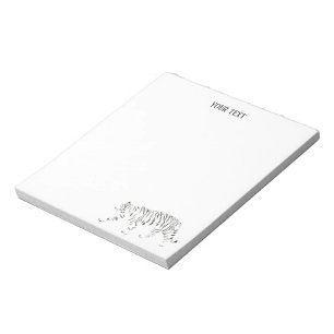 Bloc De Notas Personalizado en blanco y negro tigre