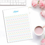 Bloc de notas personalizado en línea de arcoiris g<br><div class="desc">Agregue el texto utilizando el formulario de plantilla. Por favor,  tenga en cuenta que la almohadilla se romperá de un lado,  no de arriba.</div>