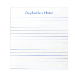 Bloc De Notas Personalizado en lino azul claro moderno