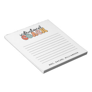 Bloc De Notas Personalizado Entrenador de Educación Retro