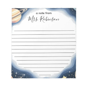 Bloc De Notas Personalizado Espacio Ultraterrestre Galaxy Teache