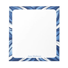 Bloc de notas personalizado floral orgánico Blue B