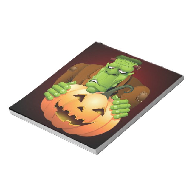 Bloc De Notas Personalizado Frankenstein con Calabaza (Lado Izquierdo)