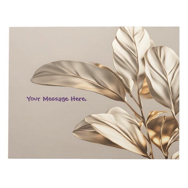 Bloc De Notas Personalizado Golden Leaf Notepad (Frente)