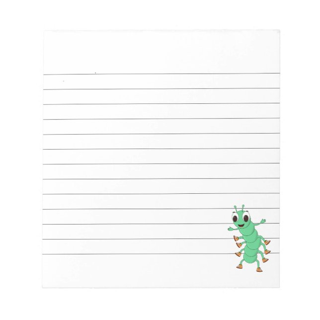 Bloc De Notas Personalizado Green Caterpillar Lined (Frente)