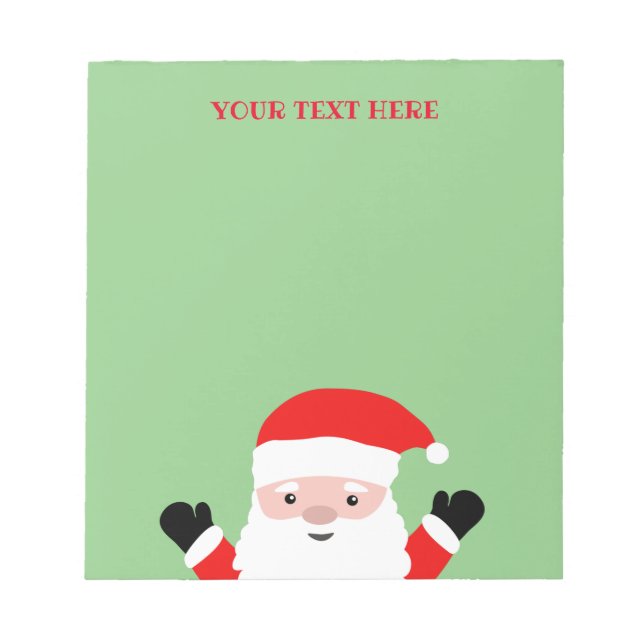 Bloc De Notas Personalizado Holiday notepad con jolly Santa pers (Frente)