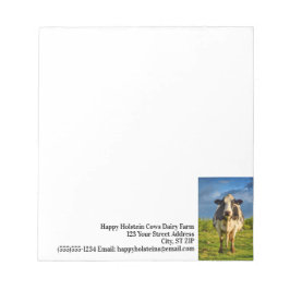 Bloc De Notas Personalizado Holstein Cow Business