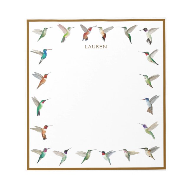 Bloc De Notas Personalizado Hummingbirds Notepad (Frente)