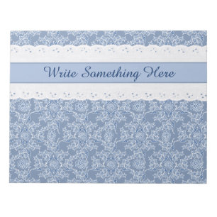 Bloc De Notas Personalizado Indigo Ethnic Floral Faux Lace Notep
