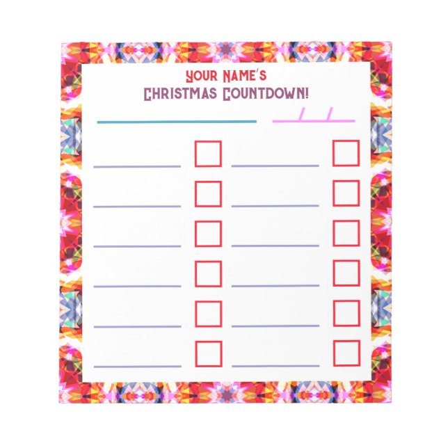 Bloc De Notas Personalizado Jolly Bright Navidades Planner Check (Frente)