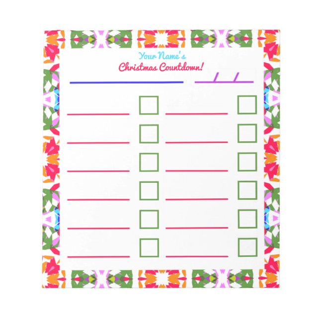 Bloc De Notas Personalizado Jolly Bright Navidades Planner Check (Frente)