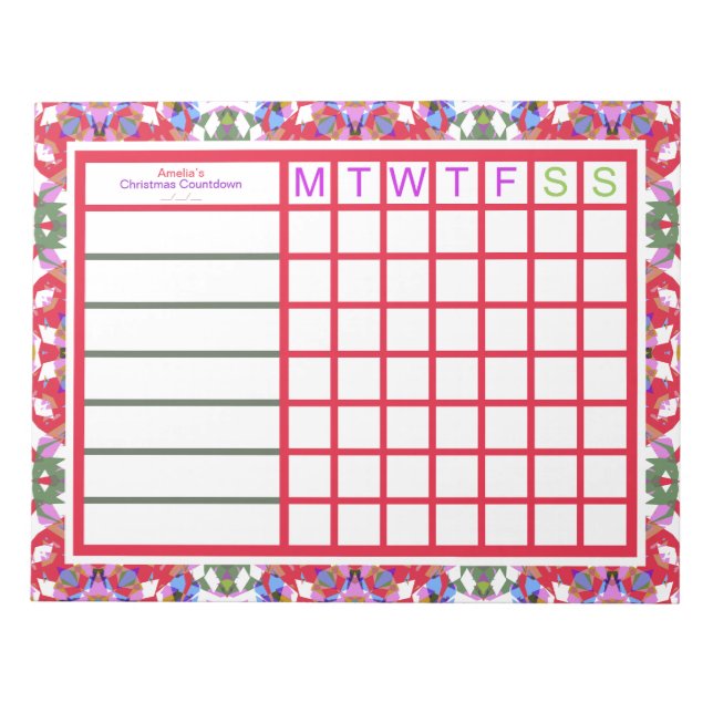 Bloc De Notas Personalizado Jolly Navidades Chicas del TDAH Plan (Frente)