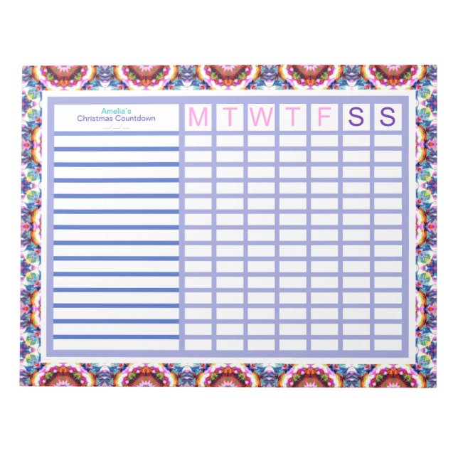 Bloc De Notas Personalizado Jolly Navidades Chicas del TDAH Plan (Frente)