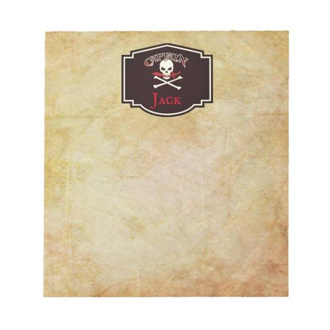 Bloc De Notas Personalizado Jolly Roger (Cutlass) (Frente)