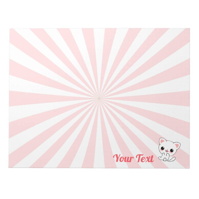Bloc De Notas Personalizado Kawaii White Kitten (Frente)
