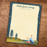 Bloc De Notas Personalizado Kid's Name Camp Stationery Watercolo<br><div class="desc">Perfecto para enviar a su hijo a acampar con: esta adorable papelería de ilustracion de acampada acuática dice "notas desde el campamento" sobre su nombre personalizado junto con estrellas,  corazones y árboles que giran alrededor del camping.</div>