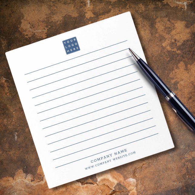 Bloc De Notas Personalizado Marca comercial Nombre de la compañí (Custom Business Logo Company Name Blue Lined Notepad
)