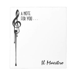 Bloc De Notas Personalizado MELTPOINT WHITE Black G-Clef 'Il Mae