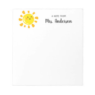 Bloc De Notas Personalizado moderno sonriente profesor con sabor