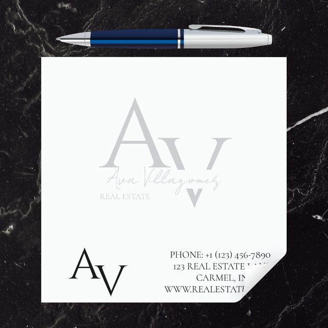 Bloc De Notas Personalizado Monograma Profesional Empresa (Create a custom, monogram logo for you real estate or other professional business.)