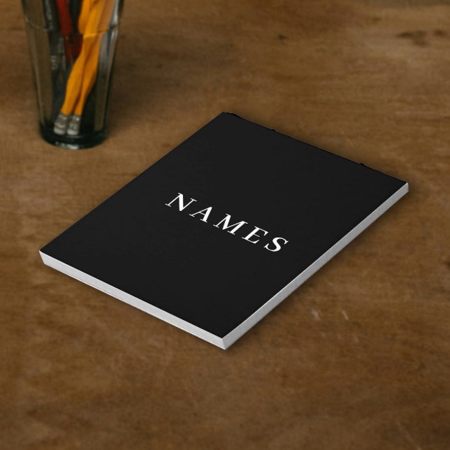 Bloc De Notas Personalizado negro simple Añadir su nombre elegan (Subido por el creador)