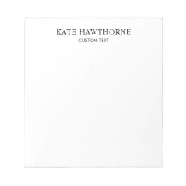 Bloc De Notas Personalizado negro y blanco elegante minimalista