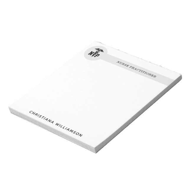 Bloc De Notas Personalizado Nurse Practicante Graduación Caduceu (Lado Izquierdo)