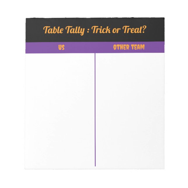 Bloc De Notas Personalizado Octubre Halloween Bunco Table Tally (Frente)