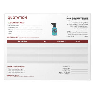 Bloc de notas personalizado para cotización de con