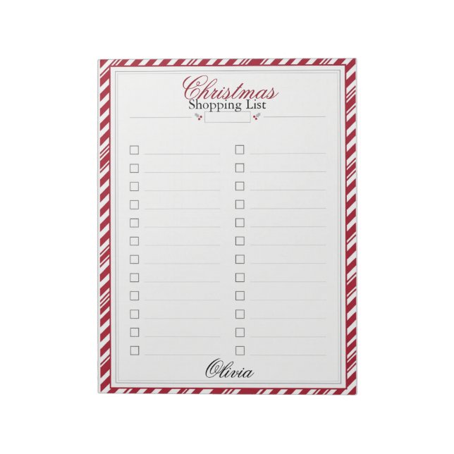 Bloc de notas personalizado para lista de compras  (Lado Izquierdo)