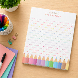 Bloc de notas personalizado para maestro arcoíris