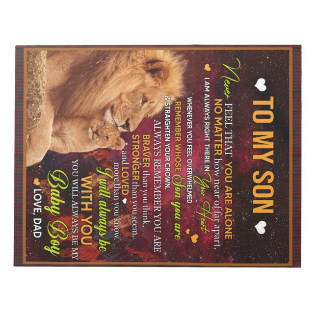 Bloc De Notas Personalizado Para Mi Hijo León, Carta De Amor De  (Frente)