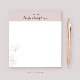 Bloc de notas personalizado para profesor con flor