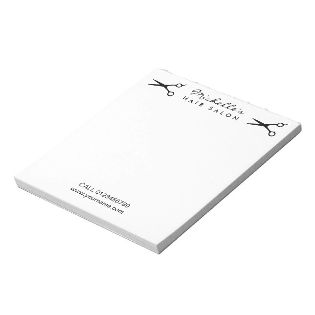 Bloc de notas personalizado para salón de belleza  (Lado Izquierdo)