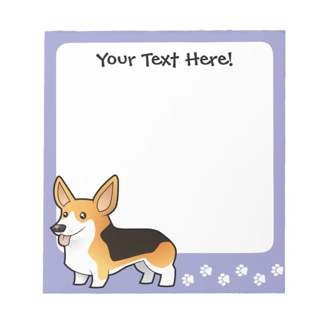 Bloc De Notas Personalizado Pembroke Welsh Corgi (Frente)