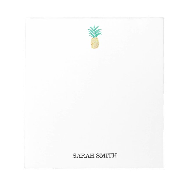 Bloc De Notas Personalizado Pintura de piña tropical (Frente)