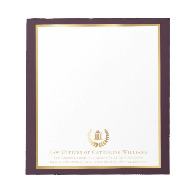 Bloc De Notas Personalizado profesional legal (Frente)